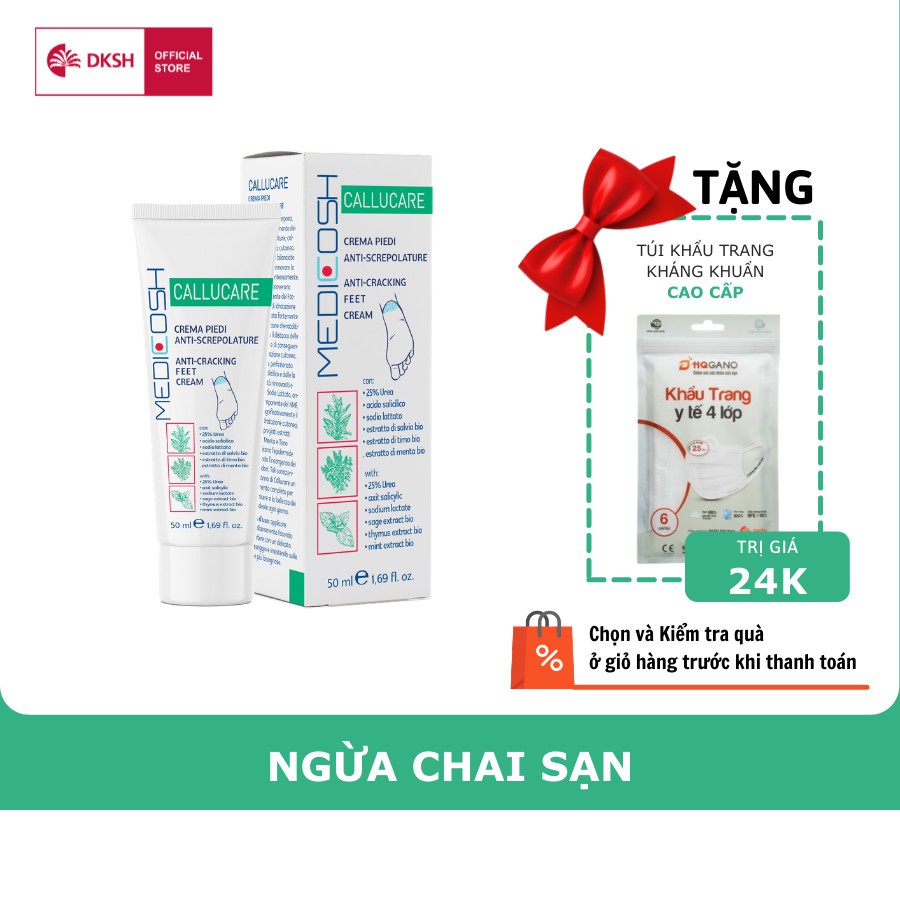 Kem hỗ trợ giảm nứt gót và ngừa chai sạn Medicosh Callucare 50ml