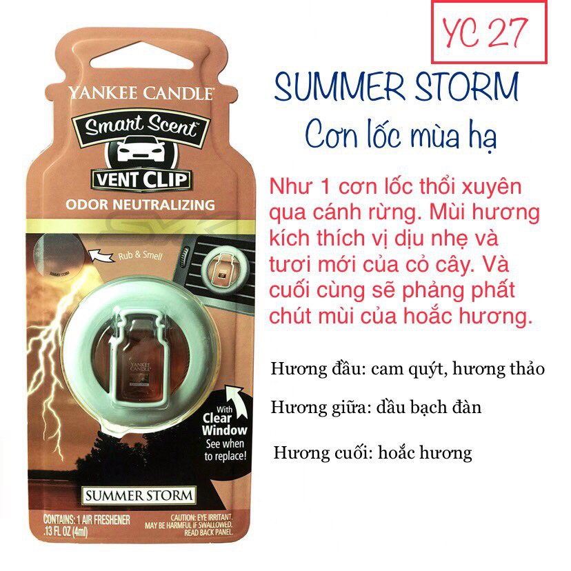 Nước hoa ô tô Yankee Candle ( YC23-YC27)