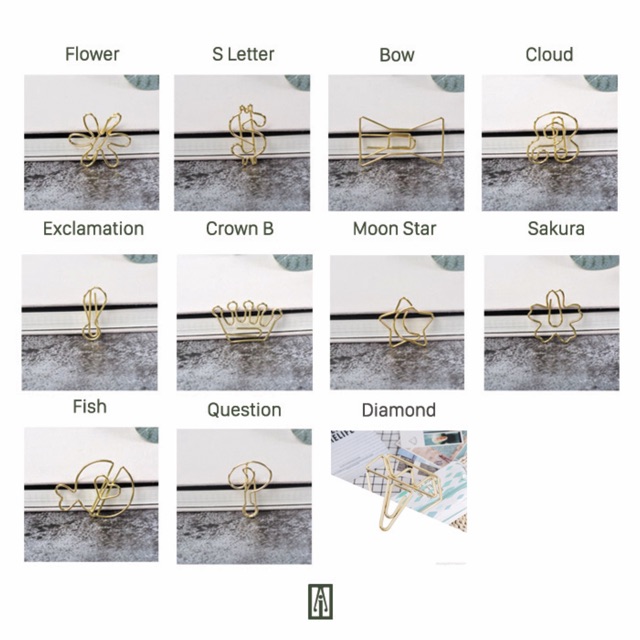 Kẹp giấy - Gold paperclips