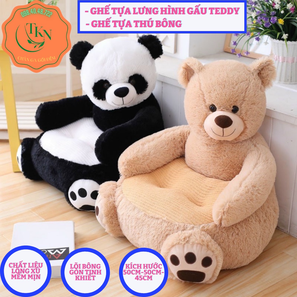 Ghế Bệt , Ghế tựa lưng hình gấu teddy, gấu bông hình thú Siêu Êm giá rẻ