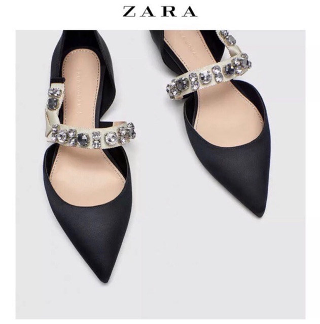 GIÀY BỆT ZARA QUAI NGANG ĐÍNH ĐÁ