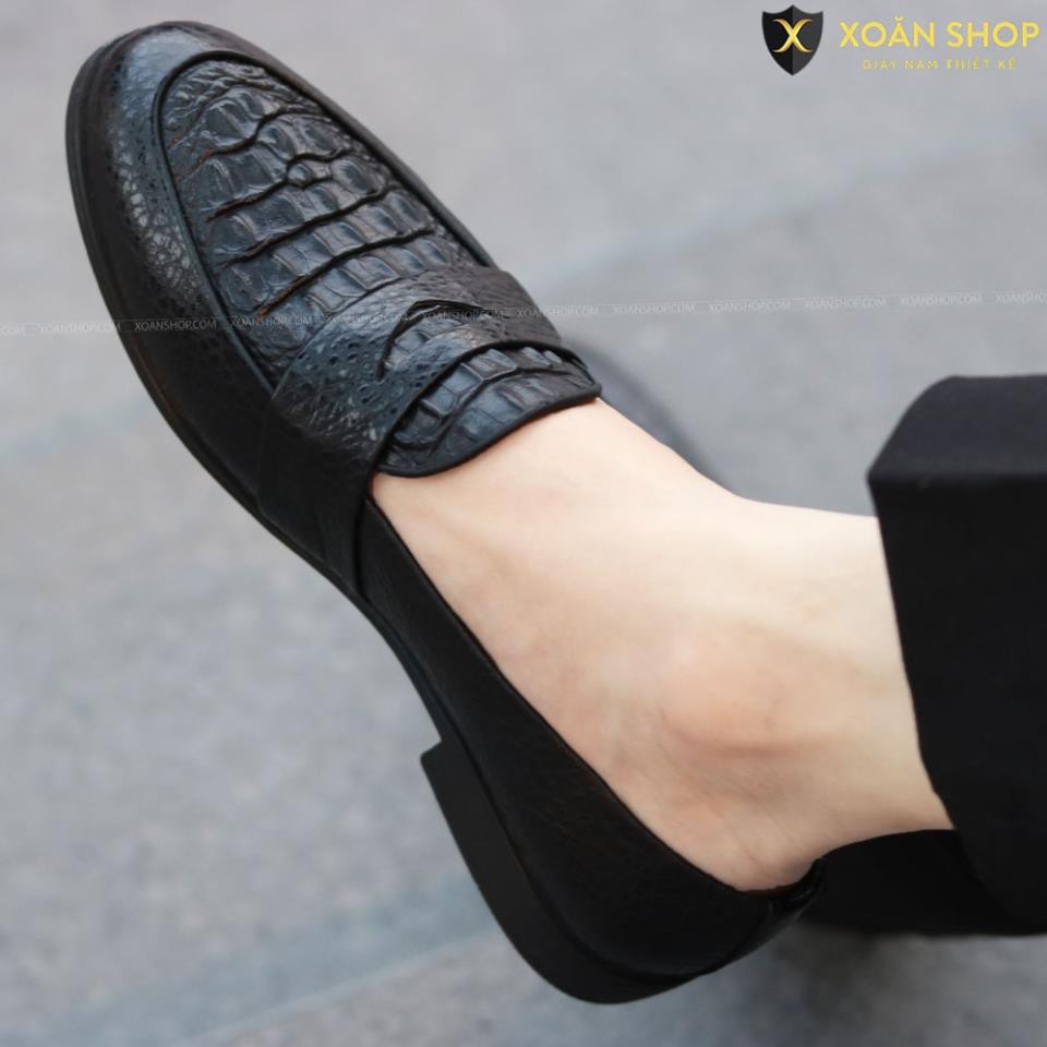 Giày Da Nam - Giày Da Nam Đế Khâu, Giày lười nam, Giày nam đẹp dập vân cá sấu Mã X091 - Kho Tổng | BigBuy360 - bigbuy360.vn
