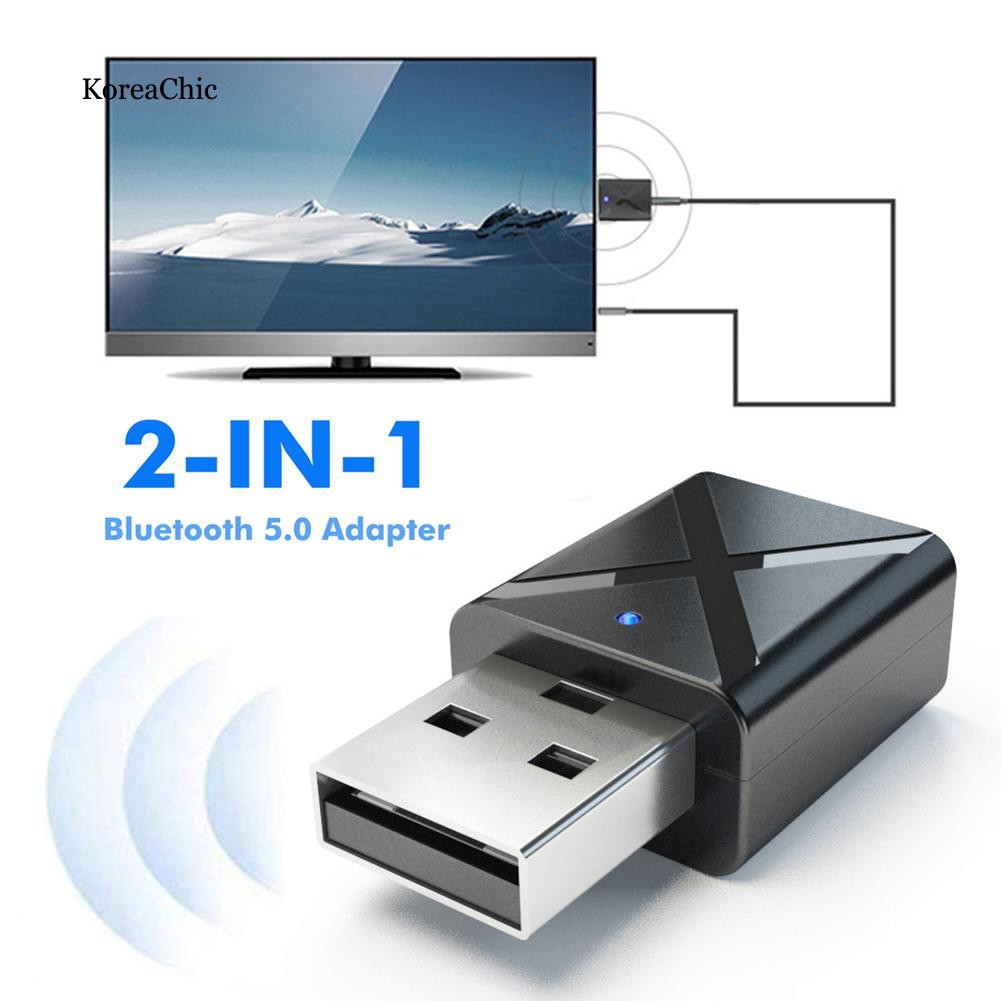 Bộ chuyển đổi âm thanh krcc _ 2 trong 1 USB Bluetooth 5.0 chuyên dụng cho TV / Máy tính bàn/ Xe hơi