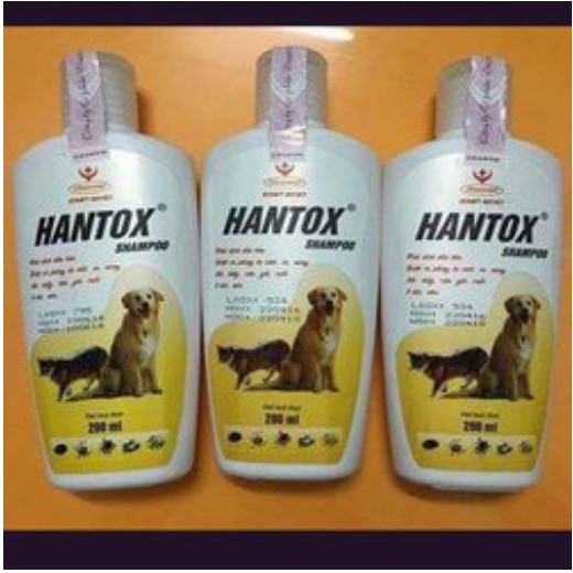 Sữa Tắm diệt Ve Rận Bọ Chét Chó Mèo Hantox Shampoo Vàng 200ml