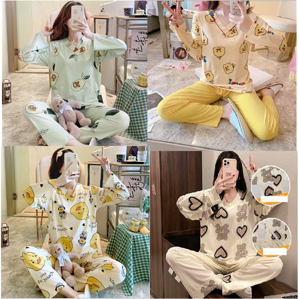 Quần áo bà bầu mặc nhà, Đồ bộ ngủ nữ sau sinh cho con bú ti Chất Thun Sữa hàng Quảng Châu đẹp, cao cấp đẹp Bigsize