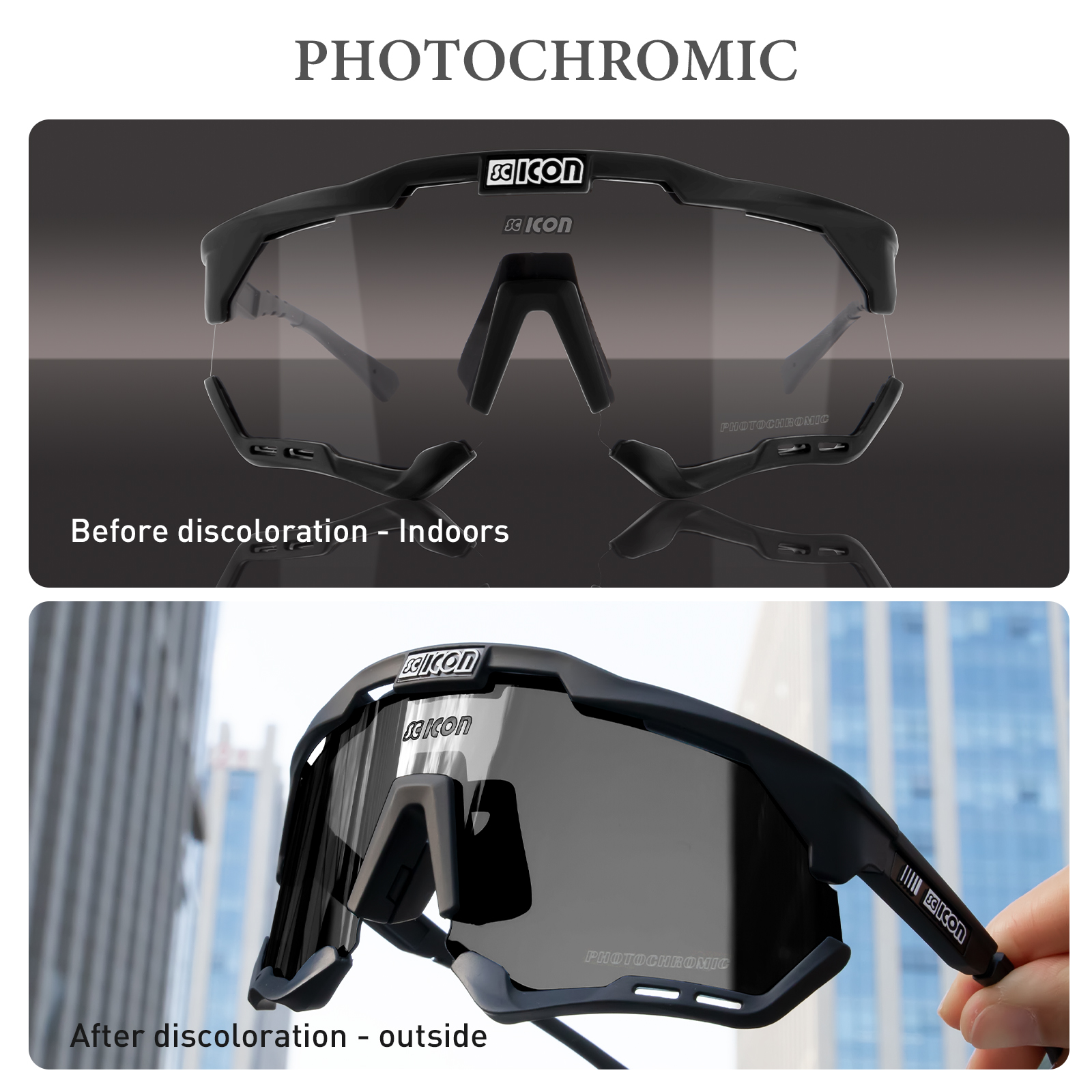 SCICON 1lens photochromic kính đi xe đạp đàn ông phụ nữ ngoài trời đi xe đạp thể thao kính râm đi xe đạp leo núi đường xe đạp đi xe đạp kính mắt