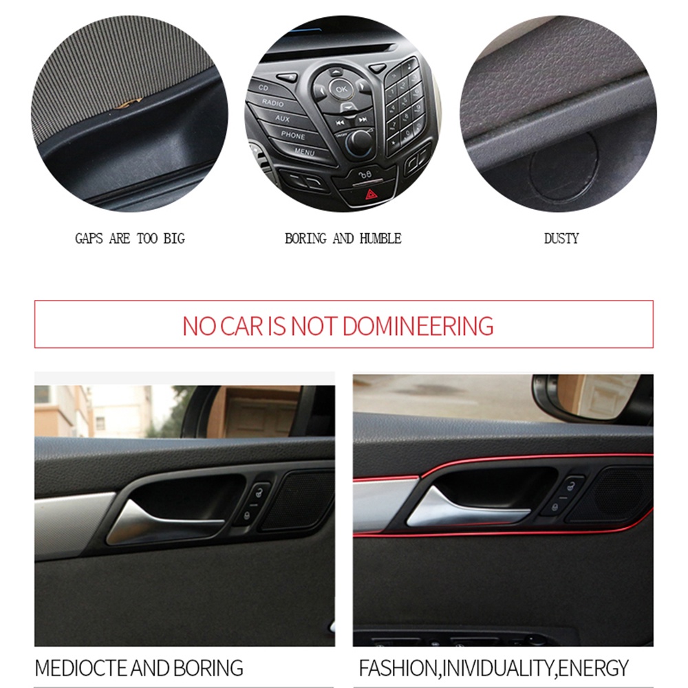 5M Nẹp Viền Trang Trí Nội Thất Ô Tô Xe Hơi Nẹp viền mạ crom trang trí trang trí rãnh viền nội thất xe hơi cuộn