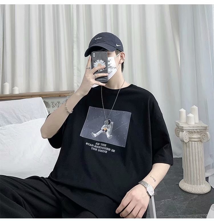 Áo Thun Nam Tay Ngắn Cổ Tròn Phong Cách Hàn Quốc Năng Động (S-5XL)