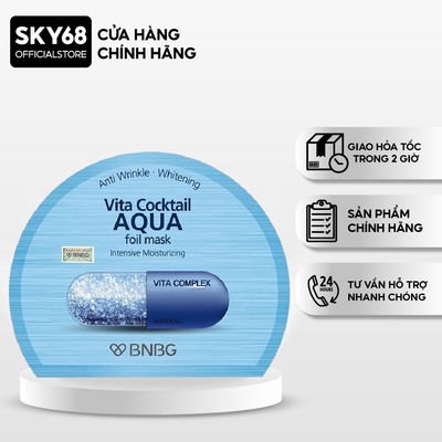 [BẢN VIỆT] Mặt nạ cấp nước dưỡng da ẩm mượt, săn chắc BNBG Vita Cocktail Aqua Foil Mask 30ml