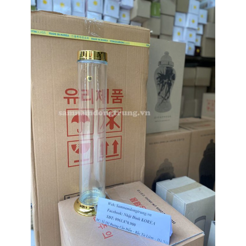 Bình thuỷ tinh ngâm rượu Hàn Quốc 3 lít trụ