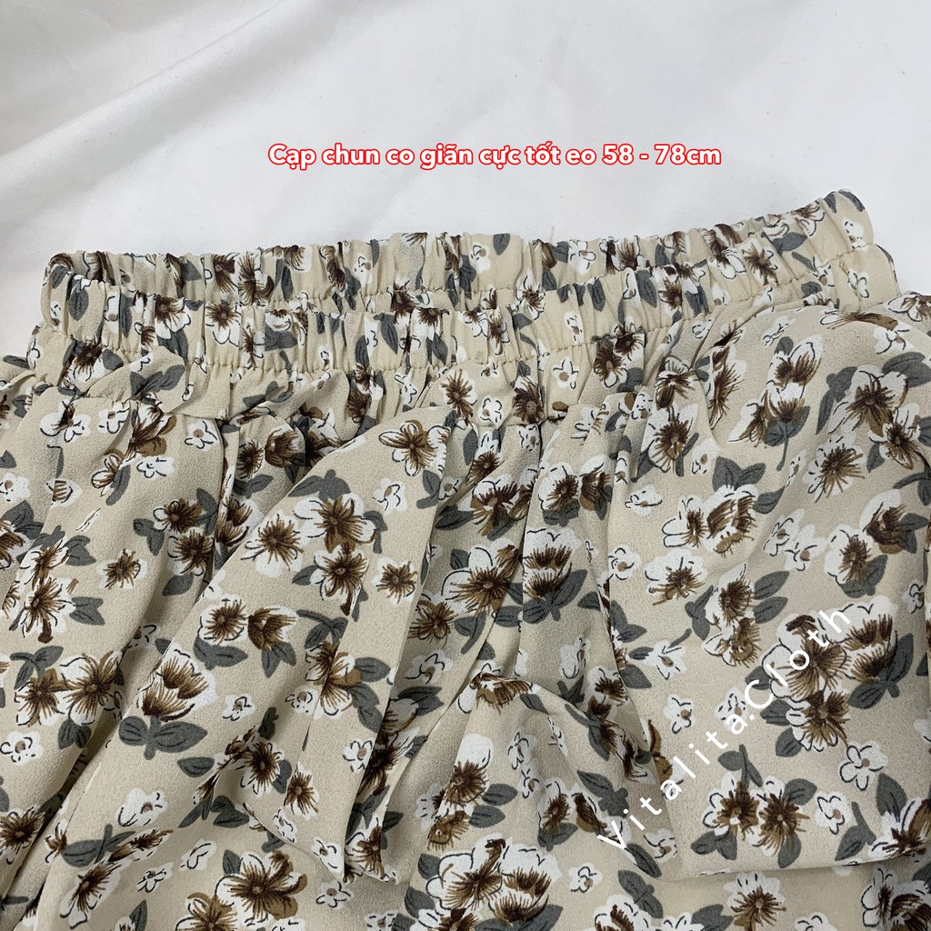 [Xả kho] Chân váy hoa nhí Vintage vải voan 2 lớp eo chun dáng dài phong cách Ulzzang Hàn Quốc | BigBuy360 - bigbuy360.vn