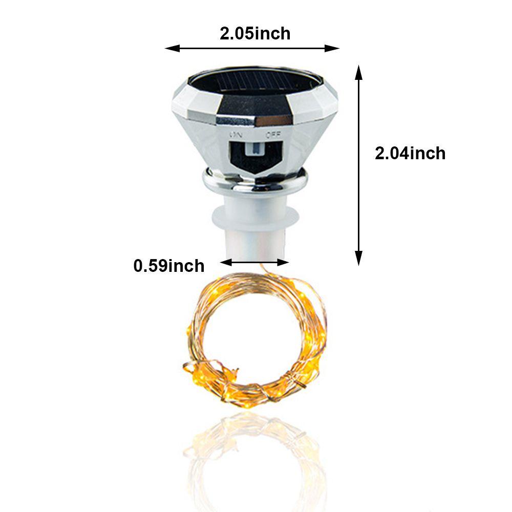 WATTLE Dây Đèn Led Trang Trí Chai Rượu Sử Dụng Năng Lượng Mặt Trời Chống Thấm Nước