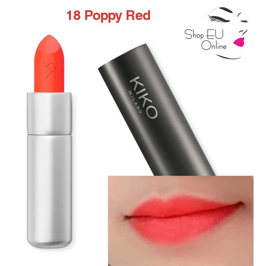 Son môi lì Kiko Powder Power Lipstick Kiko Milano chính hãng lâu trôi màu đỏ hồng trầm cherry ớt cam nâu