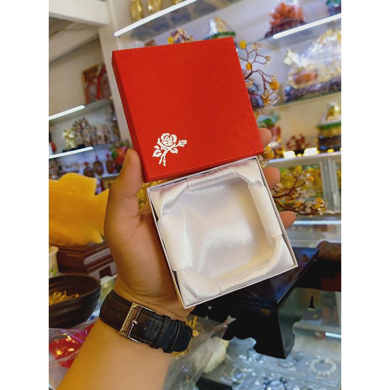 [100 CÁI] HỘP HOA HỒNG LỤA ĐỰNG VÒNG 9cm x 9cm