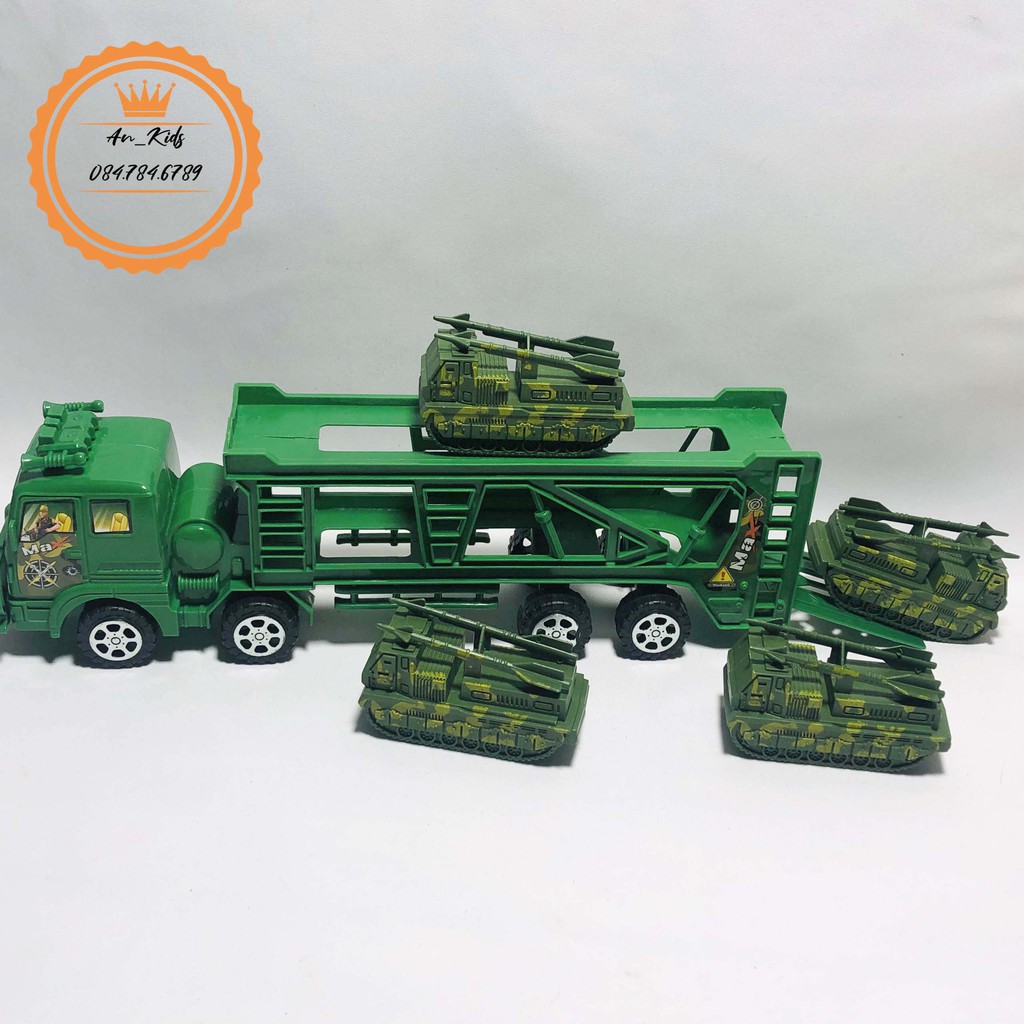 Xe Quân Sự Chở Theo 4 Xe Nhỏ - Đồ Chơi Cho Bé Trai .  An Kids