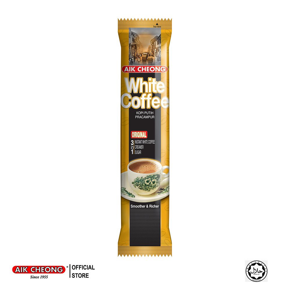 Cà phê trắng white coffee 3 in 1 Cafe gói Malaysia Aik Cheong 15 GÓI X 40G SÀI GÒN ĐẶC SẢN