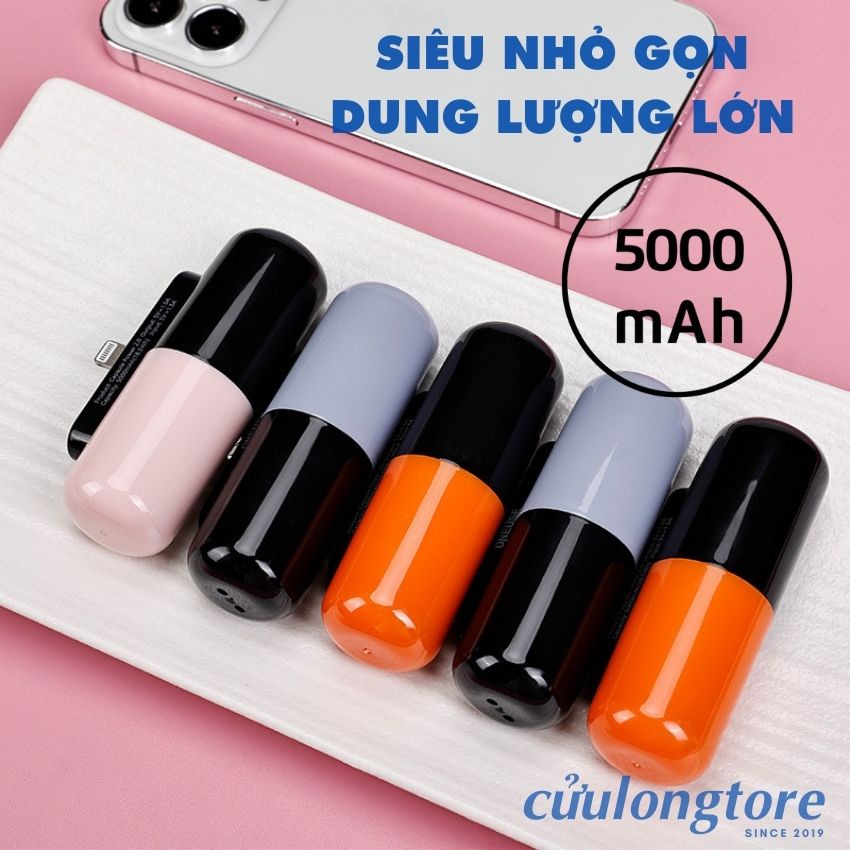 Sạc Dự Phòng Mini Siêu Nhỏ di động cầm tay dễ thương cute bin sạc điện thoại iphon 11 12 13 du lịch bỏ túi