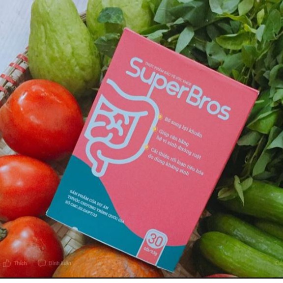 SuperBros - Bổ sung lợi khuẩn cân bằng hệ tiêu hóa, giảm tiêu chảy, táo bón, đầy bụng khó tiêu (30 gói)
