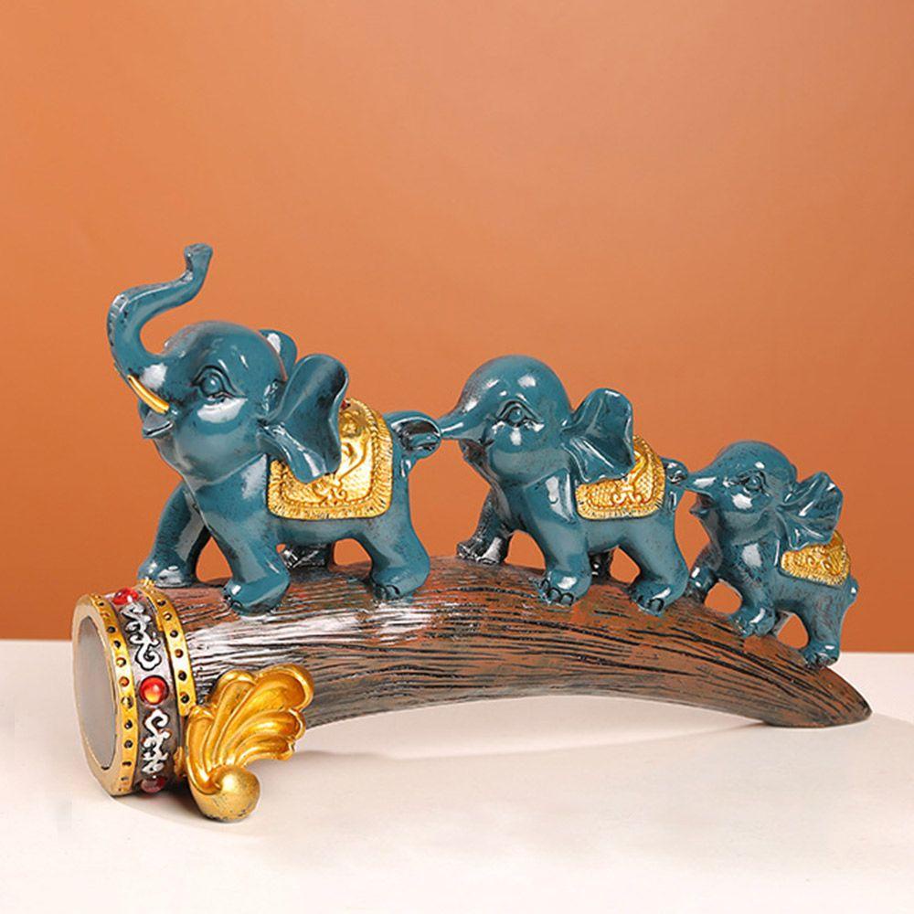 Tượng Voi May Mắn Bằng Nhựa Resin Trang Trí Phòng