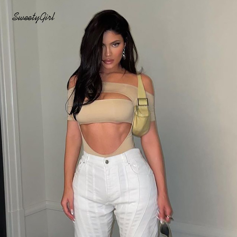 Áo Liền Quần Tay Ngắn Hở Vai Màu Trơn Thời Trang Quyến Rũ Cho Nữ | BigBuy360 - bigbuy360.vn