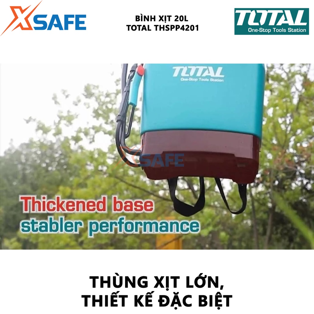 Bình xịt TOTAL THSPP4201 20L cần chữ Y, điều chỉnh vòi phun từ phun mạnh đến phun sương