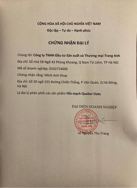 Yến mạch Quaker Oats 4,52kg (Cán dẹt)