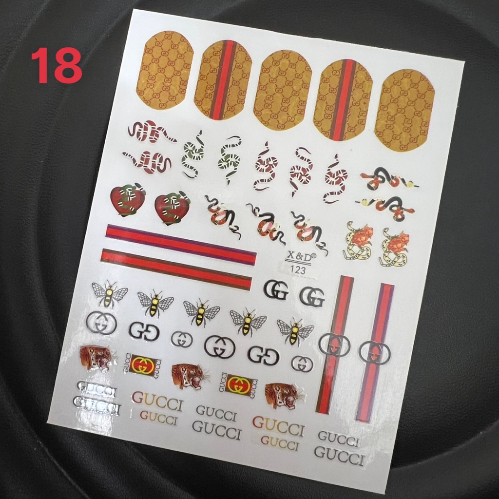 Sticker dán móng, Nail Sticker thương hiệu nổi tiếng, trang trí móng