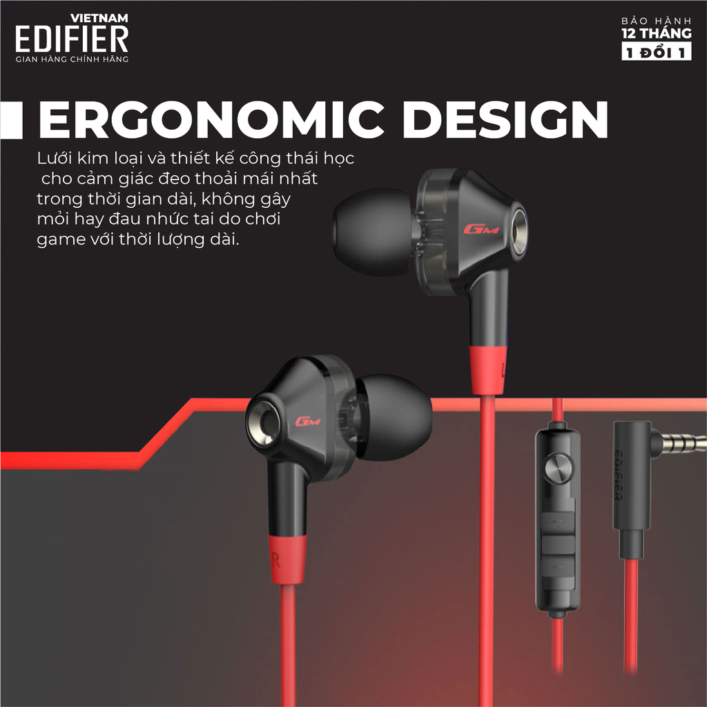Tai nghe gaming EDIFIER GM2 SE Micro chống ồn Âm thanh sống động - Hàng phân phối chính hãng - Bảo hành 12 tháng 1 đổi 1