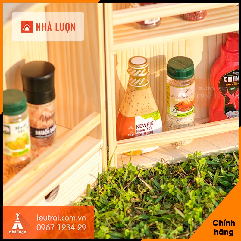 Hộp gỗ vintage đựng gia vị B37-Nhà lượn