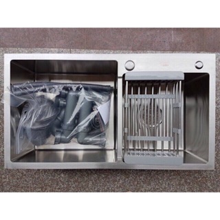 Chậu Rửa Bát Đúc Korea SUS 304 ( 2 hố lệch ) - Chuẩn inox 304 Hàng Loại 1