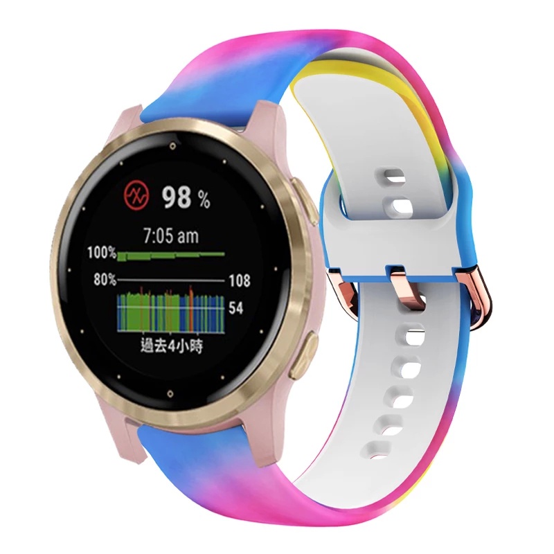Dây Đeo Silicon 18mm 20mm 22mm Cho Đồng Hồ Thông Minh Garmin Vivomove 3s Active S Galaxy Watch4 3 Active 2 S3