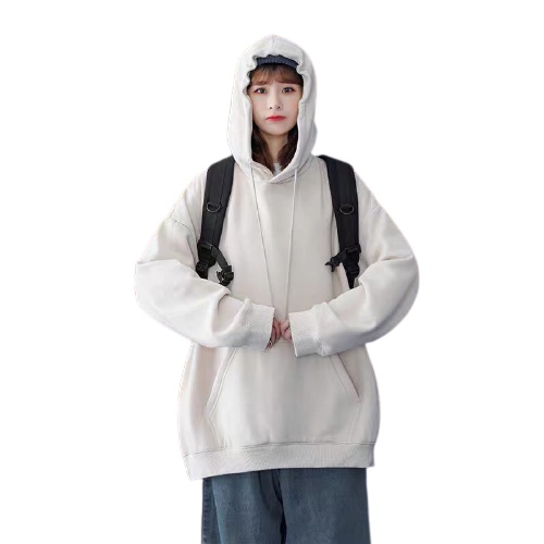 Áo hoodie nỉ trắng trơn unisex dáng rộng thời trang nam nữ chất nỉ lót bông dày ấm mềm mịn | BigBuy360 - bigbuy360.vn