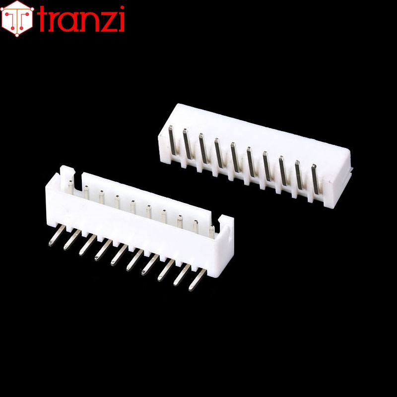 Giắc cắm header 2.54mm XH2.54 10P chân cắm cong trắng - túi 10 cái