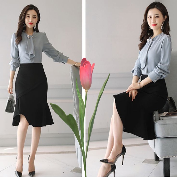 Chân váy đuôi cá công sở dáng dài Hàn Quốc thanh lịch, ôm body Vannhshop MS009
