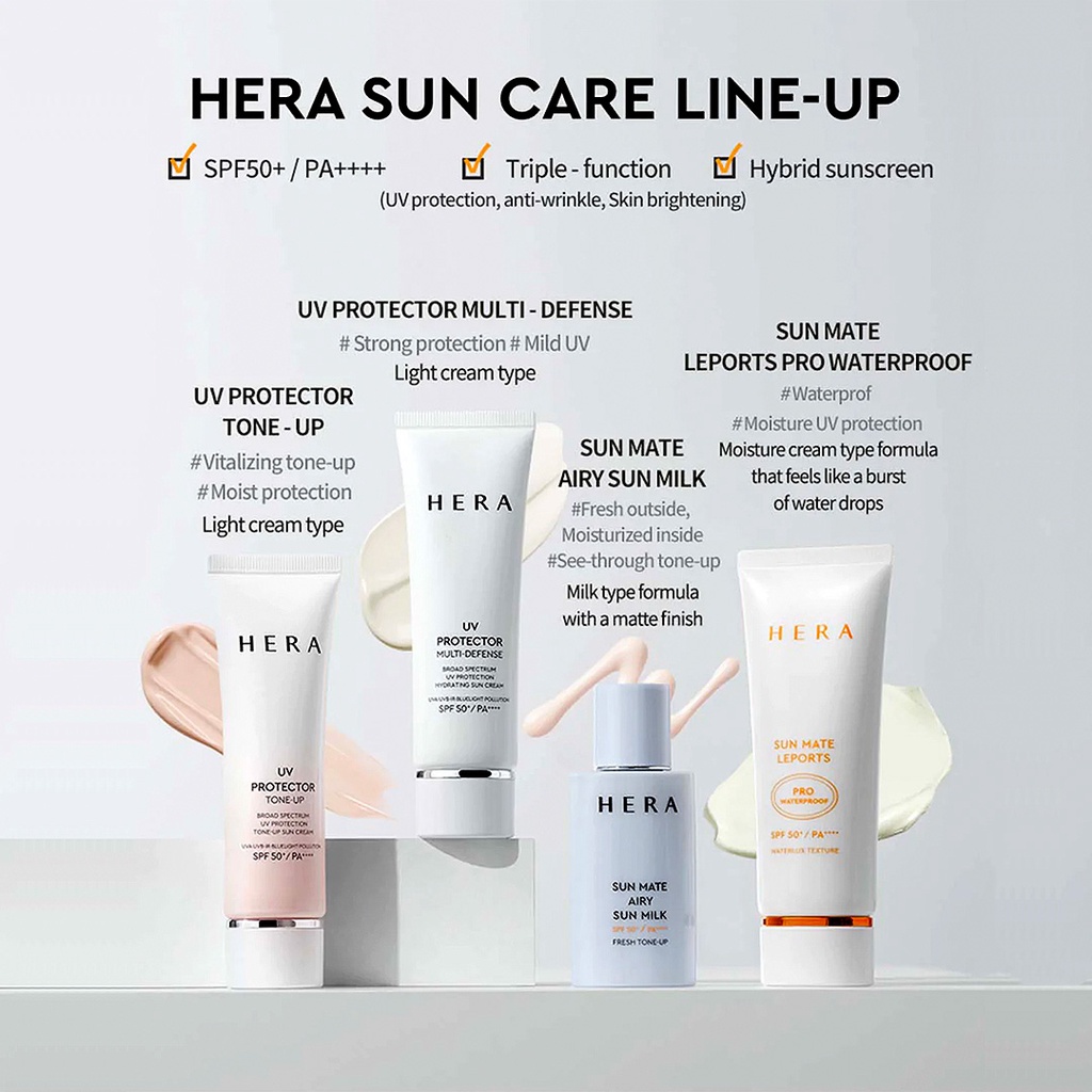 HERA UV  Kem Chống Nắng HERA UV Nâng Tông Màu & Đa Năng Tươi Mới / Leports Pro Kháng Nước / Hoạt Tính - Chống Nắng Bảo Vệ Da