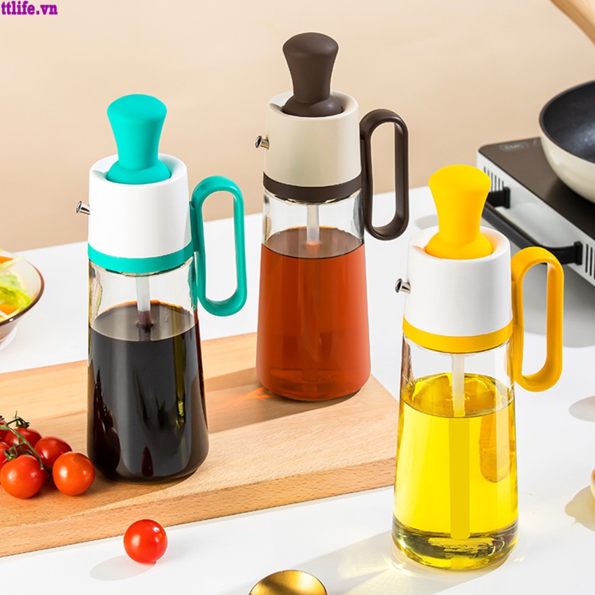 Bình Đựng Dầu Có Cọ Quét Bằng Silicone Và Thép Không Gỉ 2 Trong 1