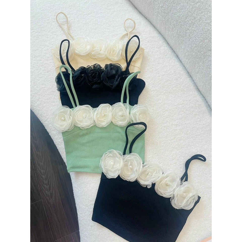 áo ống hai dây đính bông