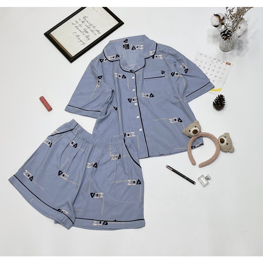 Pijama đùi chất tole lanh hàng VNXK