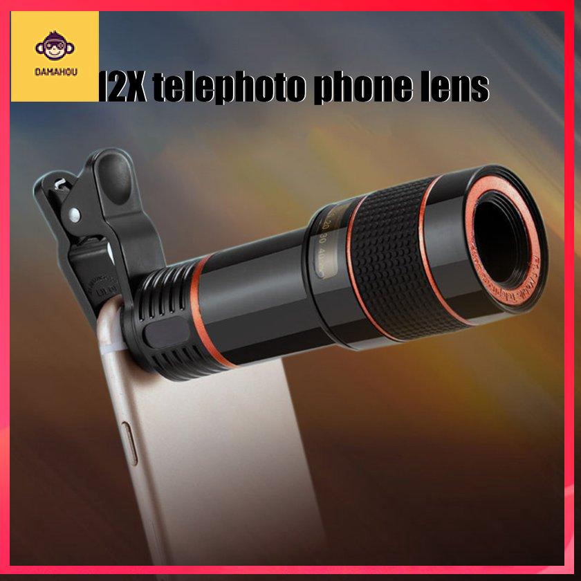 【Trong kho】Camera điện thoại di động Lens 12X Zoom Telephoto Lens Kính viễn vọng ngoài Clip