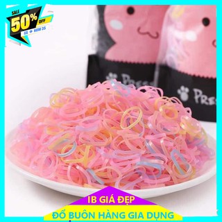 [BÁN SỈ] túi 2000 dây chun buộc tóc cho bé nhiều màu sắc, set dây thun cao su cột tóc trẻ em