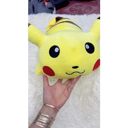 [Mã BMTTC60 giảm đến 60K đơn 50K] Bộ Chăn Gối Văn Phòng Hizun Tiện Lợi 3in1 PIKACHU Vàng