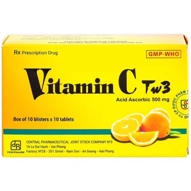 Viên Uống Vitamin C TW3 - Tăng Sức Đề Kháng Đẹp Da (10 vỉ x 10 viên)