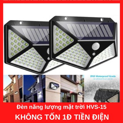 Đèn cảm biến năng lượng mặt trời 100 Led siêu sáng chống nước HVS15