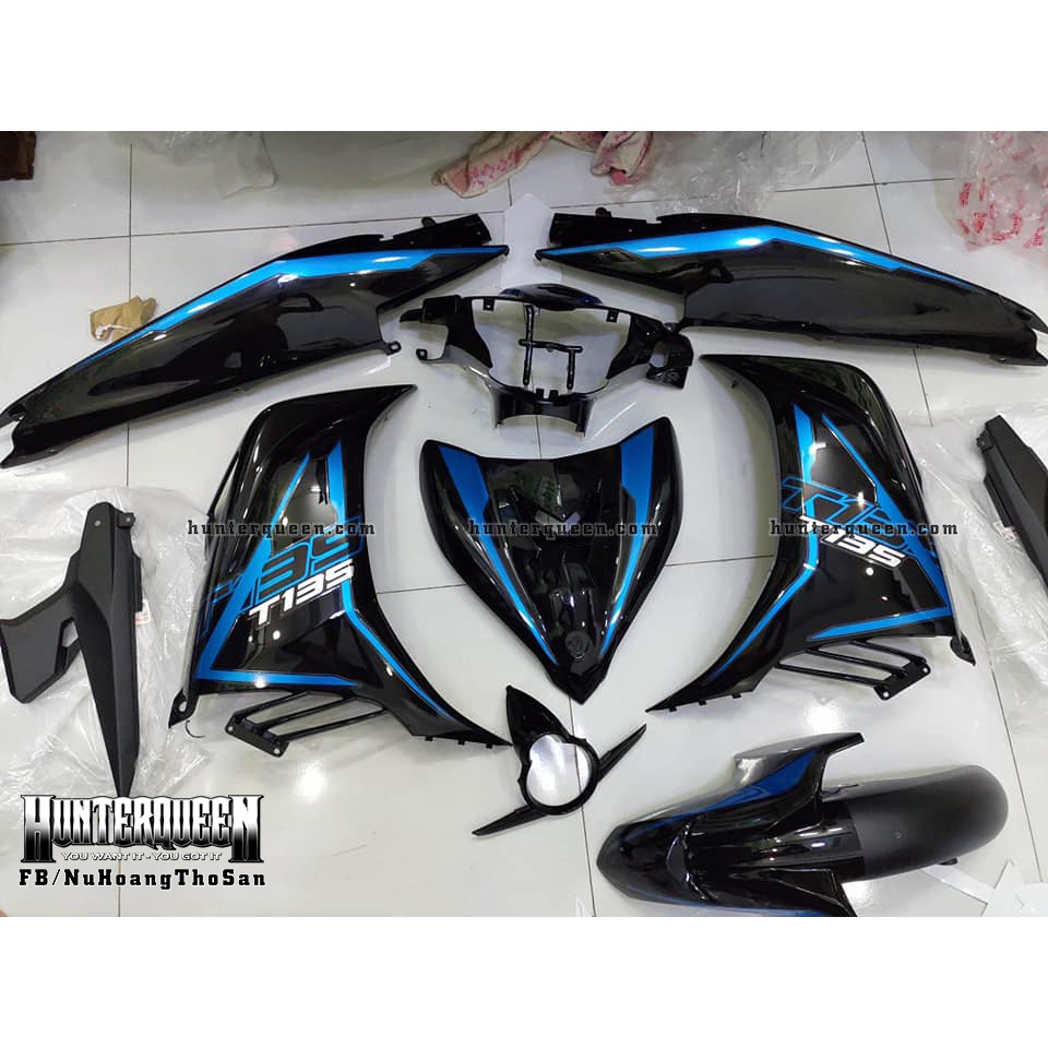 Tem rời Exciter 2011 - Chỉ xanh T135 đen xanh - Tùy chỉnh theo yêu cầu - Tem chế Exciter 135 chất lượng cao