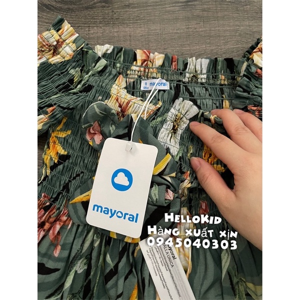V92 - Váy smock hoa xanh kèm buộc tóc (form nhỏ nên tăng size)
