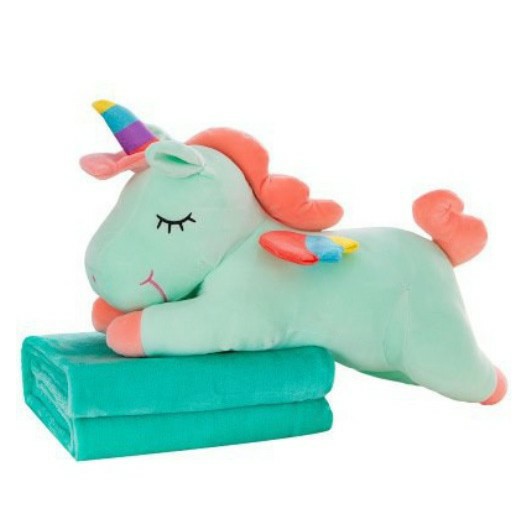 [freeship] Bộ chăn gối văn phòng ngựa Pony 3 in 1, Gấu bông Ngựa Pony kèm mềm