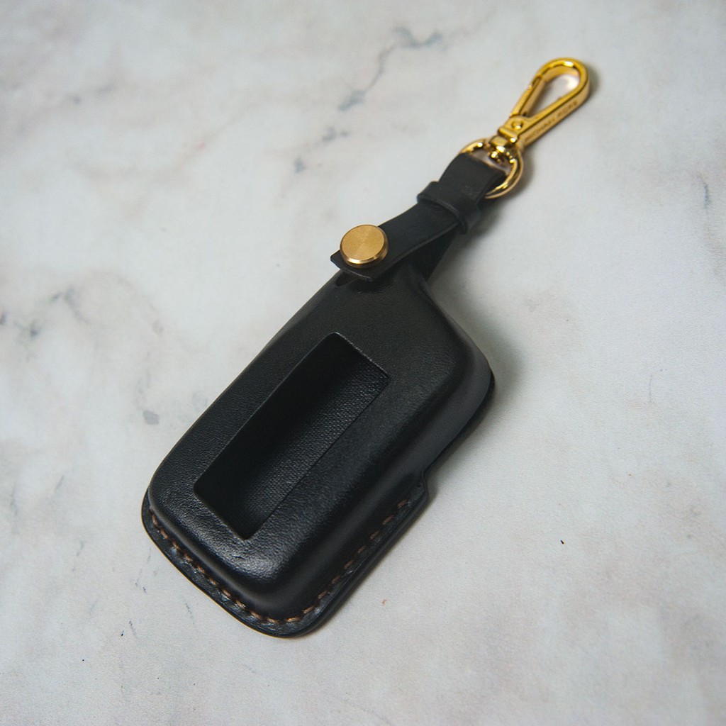 Bao da chìa khoá ép phom màu đen cho các dòng xe Lexus mới, đồ thủ công handmade chất liệu da bò thật - ASBD46LX2