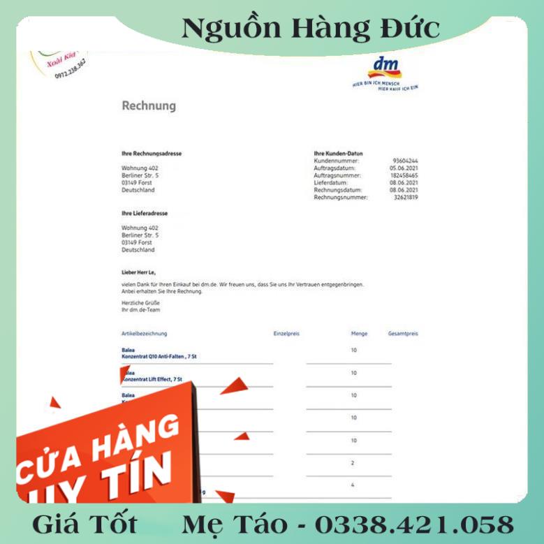 [auth] Viên nang dưỡng da Balea Đức [Hot] - Date mới Đủ Bill