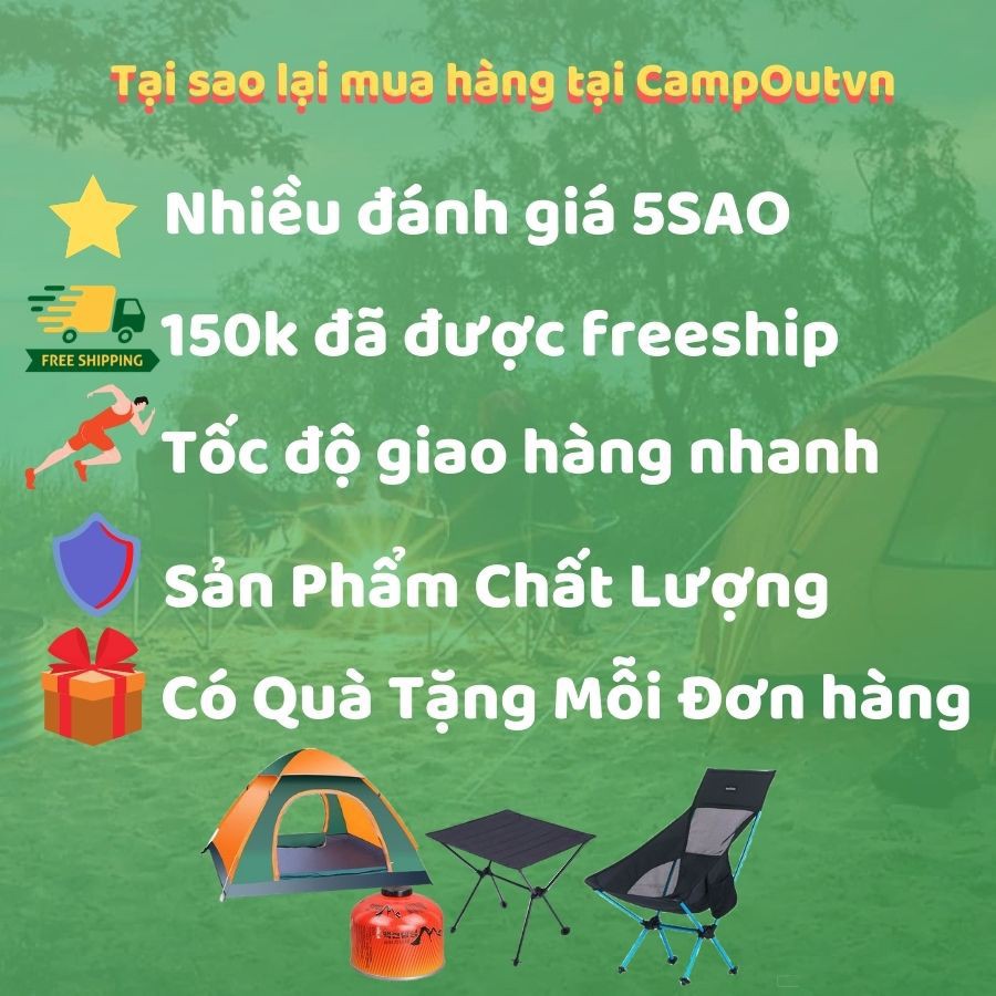 Naturehike đèn cắm trại campoutvn led du lịch dã ngoại đen pin sạc dự phòng A023