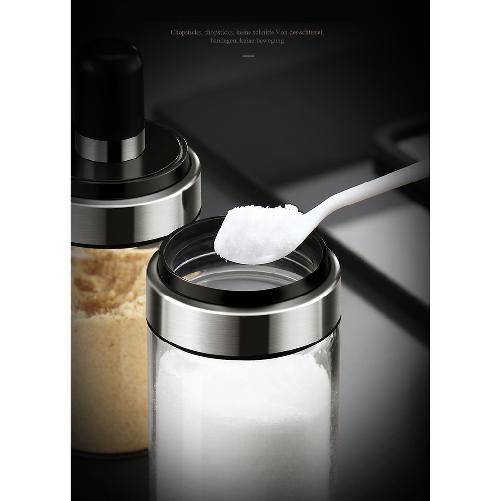 Hũ Đựng Gia Vị Thủy Tinh Cao Cấp 250ml Kèm Muỗng Tiện Dụng | BigBuy360 - bigbuy360.vn